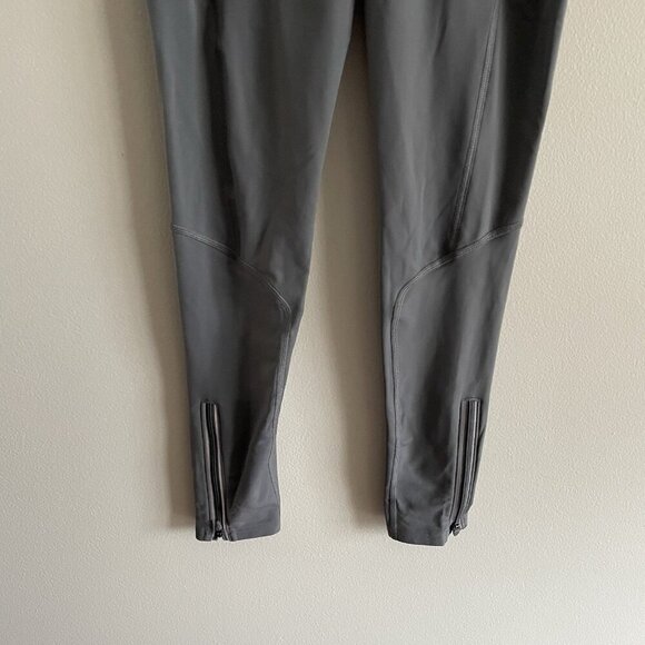 Under Armour HeatGear Men Size S Gray Ankle Zip Run Compression Leggings - Picture 2 of 11